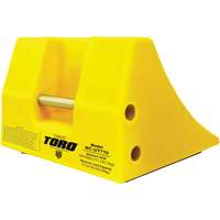 70 Ton Large Equipment Wheel Chock with Handle, Urethane, Yellow Ottawa Fastener Supply