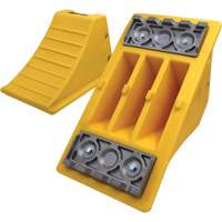 40 Ton Large Equipment Wheel Chock with Aluminum Cleats, Urethane, Yellow Ottawa Fastener Supply