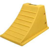 75 Ton Large Equipment Wheel Chock with Aluminum Cleats, Urethane, Yellow Ottawa Fastener Supply