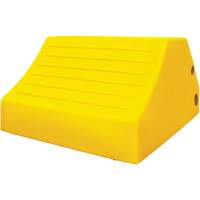 165 Ton Large Equipment Wheel Chock with Handle & Hole, Urethane, Yellow Ottawa Fastener Supply