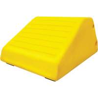 255 Ton Large Equipment Wheel Chock with Handle & Hole, Urethane, Yellow Ottawa Fastener Supply