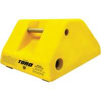 255 Ton Large Equipment Wheel Chock with Handle & Hole, Urethane, Yellow Ottawa Fastener Supply