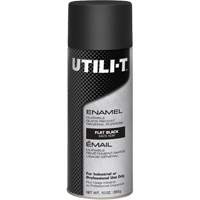 UTILI-T General Purpose Enamel Spray Paint, Black, Flat, 10 oz./283 g, Aerosol Can Ottawa Fastener Supply