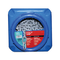 Hot-Dipped Galvanized Chains, Carbon Steel, 1/4" x 100' (30.4 m) L, Grade 30, 1100 lbs. (0.55 tons) Load Capacity Ottawa Fastener Supply