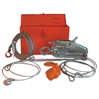 Tirfor<sup>®</sup> Wire Rope Hoist TU128 Rescue Kit , 7/16" Wire Diameter, 4000  lbs. (2 tons) Capacity LV074 | Ottawa Fastener Supply