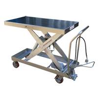 Pneumatic Hydraulic Scissor Lift Table, Stainless Steel, 47-1/2" L x 24" W, 2000 lbs. Cap. Ottawa Fastener Supply