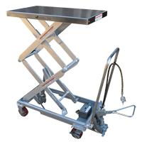 Pneumatic Hydraulic Scissor Lift Table, Stainless Steel, 32-1/2" L x 19-3/4" W, 1000 lbs. Cap. Ottawa Fastener Supply