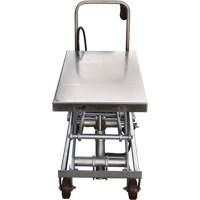Pneumatic Hydraulic Scissor Lift Table, Stainless Steel, 35-1/2" L x 20" W, 800 lbs. Cap. Ottawa Fastener Supply