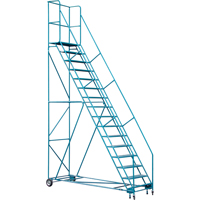 CSA-Certified Rolling Step Ladder with Locking Step, 16 Steps, 30" Step Width, 144" Platform Height, Steel Ottawa Fastener Supply