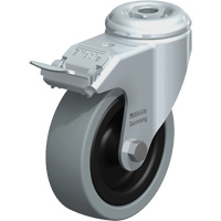 Light-Duty Caster, Swivel with Brake, 4" (101.6 mm), Solid Rubber, 242 lbs. (110 kg.) Ottawa Fastener Supply