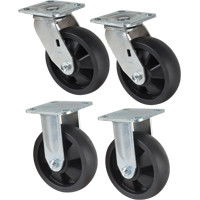 Caster Set, Rigid/Swivel, 6" (152.4 mm), Nylon, 2400 lbs. (1089 kg.) Ottawa Fastener Supply