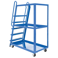 Stock Picking Cart, Steel, 27-7/8" W x 56-1/8" D, 3 Shelves, 1000 lbs. Capacity Ottawa Fastener Supply