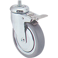 Zinc Plated Caster, Swivel with Brake, 4" (102 mm) Dia., 200 lbs. (91 kg.) Capacity MI934 | Ottawa Fastener Supply