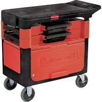 Trades Carts With Lockable Cabinet, 2 Drawers, 38" L x 19-1/4" W x 33-3/8" H, Black MK745 | Ottawa Fastener Supply