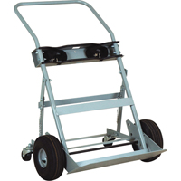 Four-Wheel Cylinder Hand Trucks, Pneumatic Wheels, 28" W x 6" L Base, 1000 lbs. Ottawa Fastener Supply