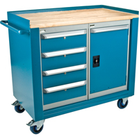 Industrial Duty Mobile Service Workbenches, Wood Surface Ottawa Fastener Supply