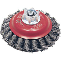 BK420T Knot Twisted Conical Brush, 4" Dia., 0.02" Fill, 5/8"-11 Arbor, Steel Ottawa Fastener Supply