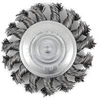 Shaft Mounted Knot Twisted Radial Brush, 3" Dia., 0.02" Fill, 1/4" Arbor, Stainless Steel Ottawa Fastener Supply