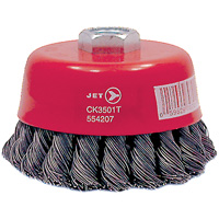 CK3501T High Performance Knot Twisted Cup Brush, 3-1/2" Dia., 0.02" Fill, 5/8"-11 Arbor, Steel Ottawa Fastener Supply