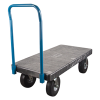 Chariots &agrave; plateforme en plastique, 48" lo x 24" la, 1200 lb cap, Roues Pneumatique Ottawa Fastener Supply