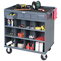 Heavy-Duty Two-Sided Mobile Work Station, 1200 lbs. Capacity, Steel, 34" x W, 34" x H, 24" D, All-Welded, 6 Drawers MO070 | Ottawa Fastener Supply