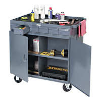 Heavy-Duty Two-Sided Mobile Work Station, 1200 lbs. Capacity, Steel, 34" x W, 34" x H, 24" D, All-Welded, 6 Drawers MO070 | Ottawa Fastener Supply