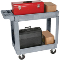 Deluxe Utility Cart, 2 Tiers, 25" x 35-1/2" x 43.5"/43-1/2", 550 lbs. Capacity Ottawa Fastener Supply