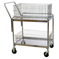 Chariot de bureau en treillis m&eacute;tallique pour le courrier, 200 lb Capacit&eacute;, Chrome, 20" p x 33" la x 37-1/2" h, Chrom&eacute; Ottawa Fastener Supply
