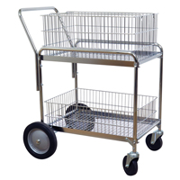 Chariot de bureau en treillis m&eacute;tallique pour le courrier, 200 lb Capacit&eacute;, Chrome, 23-3/4" p x 33-1/2" la x 38-1/4" h, Chrom&eacute; Ottawa Fastener Supply