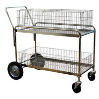 Chariot de bureau en treillis m&eacute;tallique pour le courrier, 250 lb Capacit&eacute;, Chrome, 23-3/4" p x 43" la x 38-1/2" h, Chrom&eacute; Ottawa Fastener Supply
