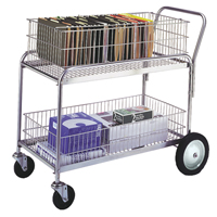 Chariot de bureau en treillis m&eacute;tallique pour le courrier, 250 lb Capacit&eacute;, Chrome, 23-3/4" p x 43" la x 38-1/2" h, Chrom&eacute; Ottawa Fastener Supply