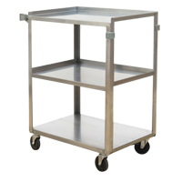 Shelf Carts, 3 Tiers, 15-1/2" W x 32-1/8" H x 24" D, 300 lbs. Capacity MO250 | Ottawa Fastener Supply