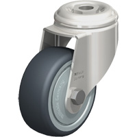 Stainless Steel Thermoplastic Elastomer Caster, Swivel, 3-1/8" (79.5 mm) Dia., 220 lbs. (100 kg.) Capacity Ottawa Fastener Supply