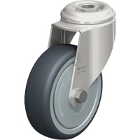 Stainless Steel Thermoplastic Elastomer Caster, Swivel, 4" (102 mm) Dia., 240 lbs. (108 kg.) Capacity Ottawa Fastener Supply