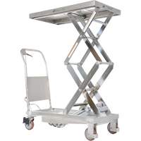 Manual Hydraulic Scissor Lift Table, 35-1/2" L x 20" W, Partial Stainless Steel, 800 lbs. Capacity Ottawa Fastener Supply