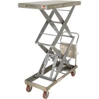 Manual Hydraulic Scissor Lift Table, 47-1/2" L x 24" W, Partial Stainless Steel, 1500 lbs. Capacity Ottawa Fastener Supply