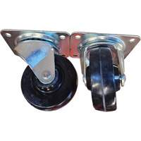 Plate Caster, Swivel, 4" (101.6 mm), Rubber, 225 lbs. (102 kg.) Ottawa Fastener Supply