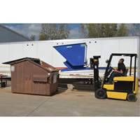 Self-Dumping Hopper, Steel, 3 cu.yd., Blue Ottawa Fastener Supply
