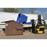 Self-Dumping Hopper, Steel, 3 cu.yd., Blue Ottawa Fastener Supply
