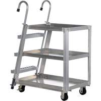 Stockpicker Truck, Aluminum, 21-7/8" W x 40" D, 3 Shelves, 660 lbs. Capacity Ottawa Fastener Supply