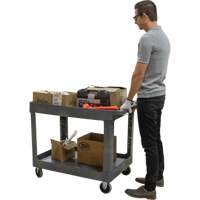 Utility Service Cart, 2 Tiers, 24-5/8" x 32-1/2" x 40", 550 lbs. Capacity Ottawa Fastener Supply