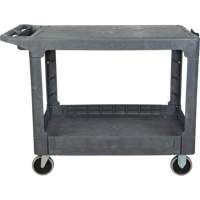Flat-Shelf Utility Service Cart, 2 Tiers, 25-1/4" x 32-1/4" x 44", 550 lbs. Capacity Ottawa Fastener Supply