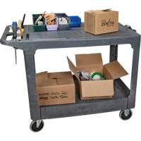 Flat-Shelf Utility Service Cart, 2 Tiers, 25-1/4" x 32-1/4" x 44", 550 lbs. Capacity Ottawa Fastener Supply