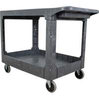 Flat-Shelf Utility Service Cart, 2 Tiers, 25-1/4" x 32-1/4" x 44", 550 lbs. Capacity Ottawa Fastener Supply