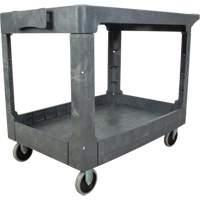 Flat-Shelf Utility Service Cart, 2 Tiers, 25-1/4" x 32-1/4" x 44", 550 lbs. Capacity Ottawa Fastener Supply