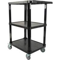 Utility Cart with Flat Shelf, 3 Tiers, 18-1/8" x 37-3/8" x 27-3/4", 330 lbs. Capacity Ottawa Fastener Supply