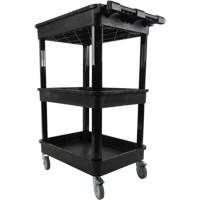 Utility Cart with Deep Lip Shelf, 3 Tiers, 19" x 39-1/2" x 28-1/4", 330 lbs. Capacity Ottawa Fastener Supply