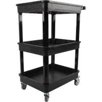 Utility Cart with Deep Lip Shelf, 3 Tiers, 19" x 39-1/2" x 28-1/4", 330 lbs. Capacity Ottawa Fastener Supply