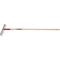 Level Rake, Wood Handle, 14-3/4" W, Tempered Steel Blade, 16 Tines Ottawa Fastener Supply