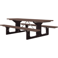Recycled Plastic Picnic Tables, 6' L x 61-1/2" W, Brown ND427 | Ottawa Fastener Supply